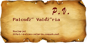 Palcsó Valéria névjegykártya
