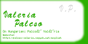 valeria palcso business card